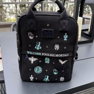 Loungefly Black and Teal Haunted Mansion Backpack